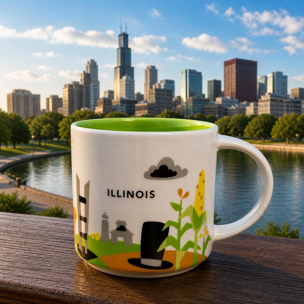 Starbucks You Are Here Illinois Mug 2015 | 14 oz Collectible Coffee Cup. Ship Fast! | Little Joy Market