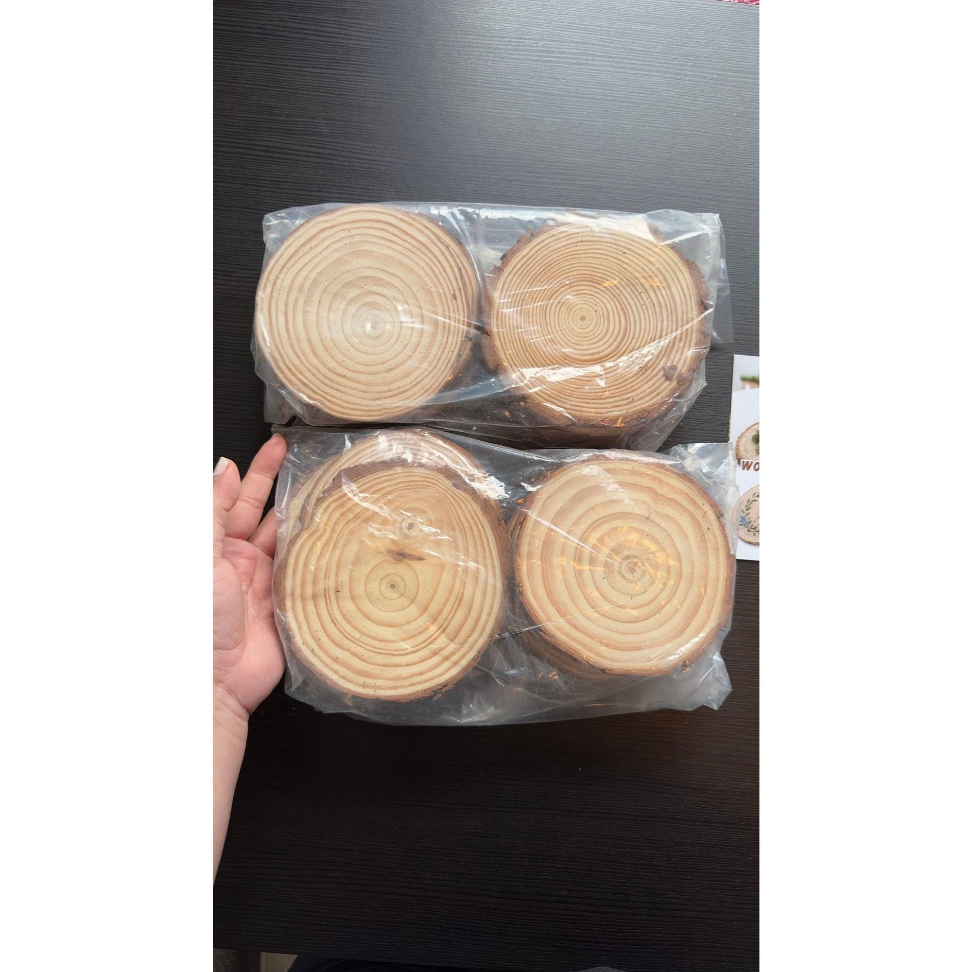 Unfinished Wood Slices (20 pcs) | Rustic Craft Kit for Wedding & DIY Decor. Ship fast!