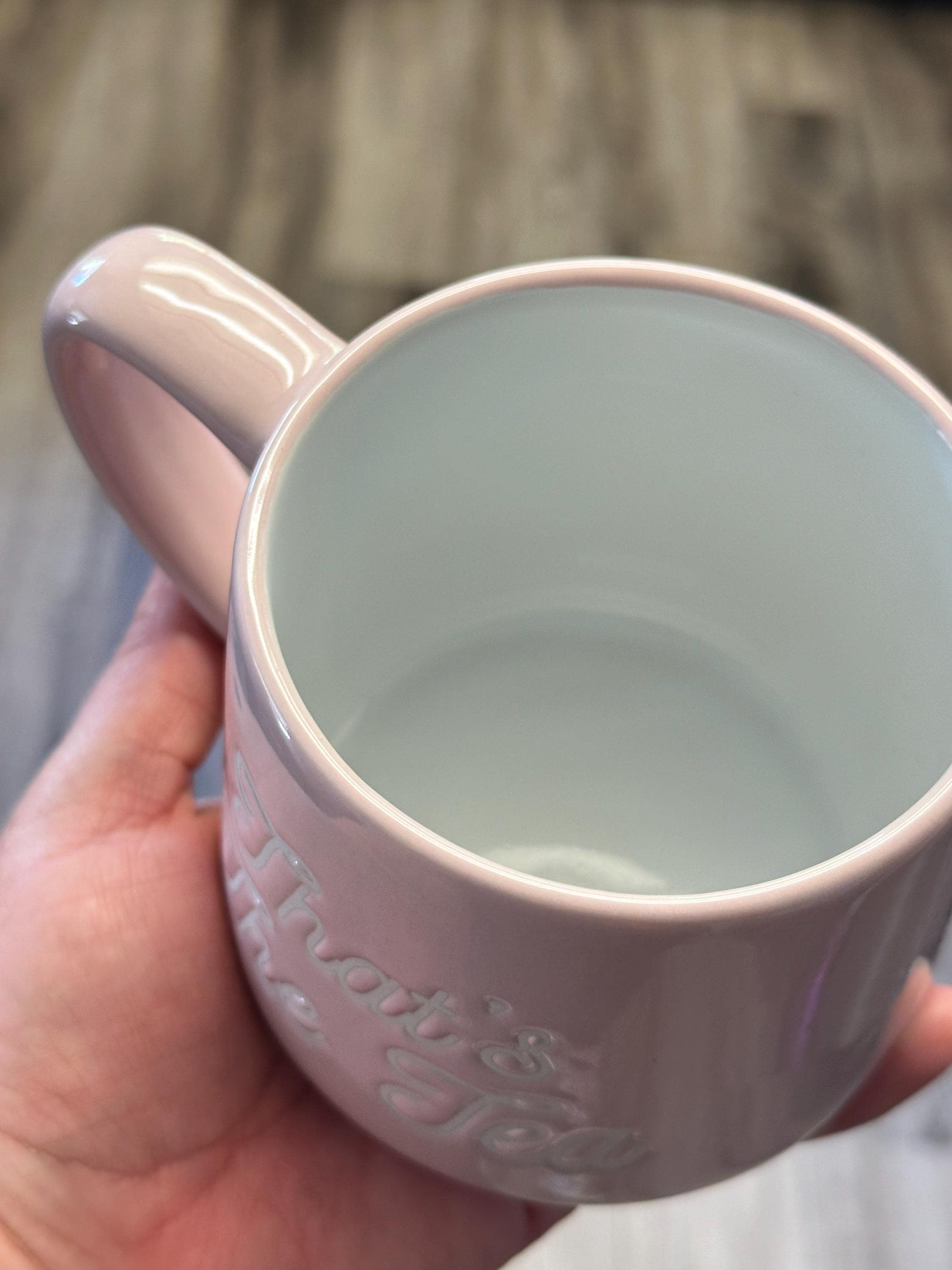 Tea Mug 12 oz Porcelain White pink – New. Ship Fast!