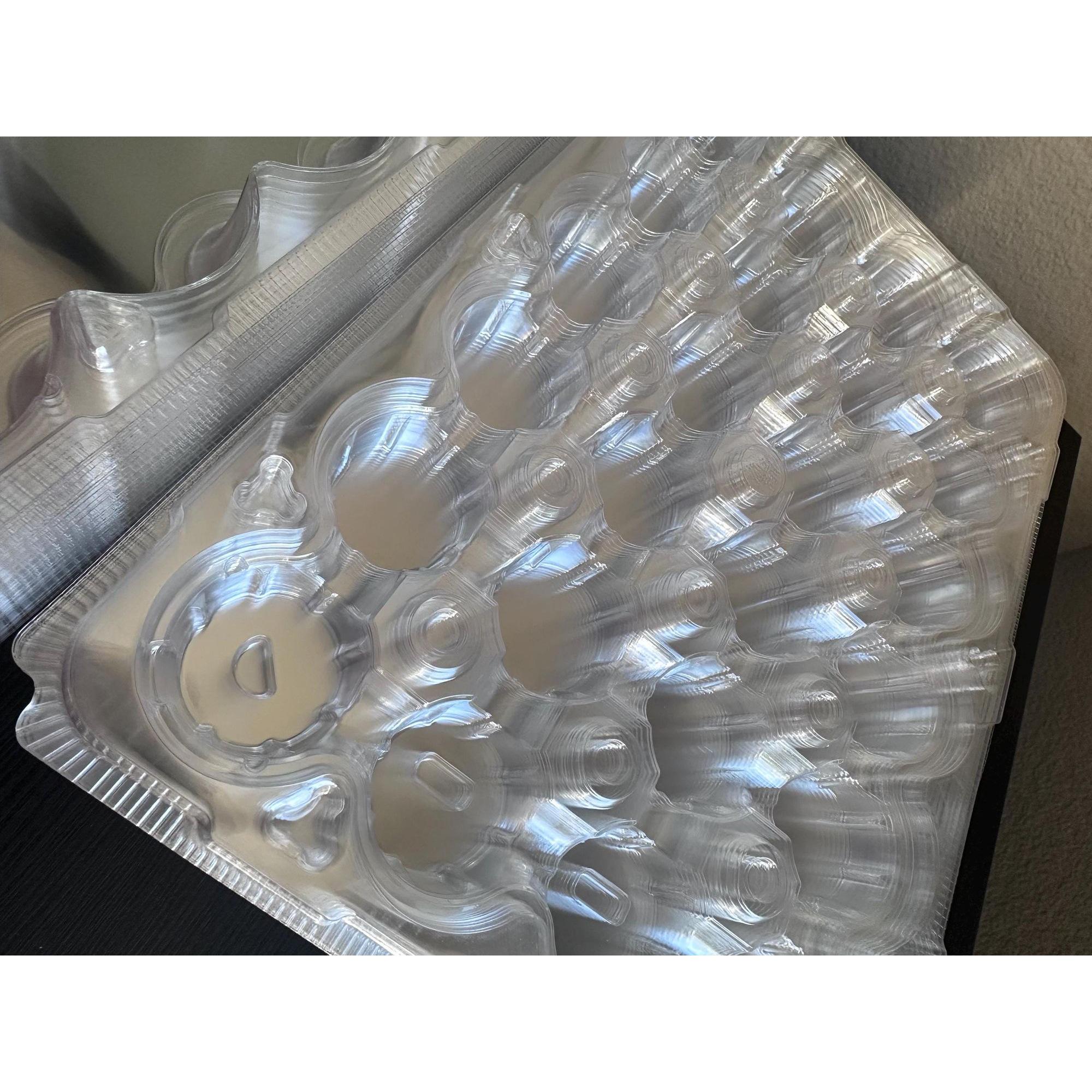 Mini Cupcake Containers, 24 Clear Plastic Stackable Boxes with Dome Lids
