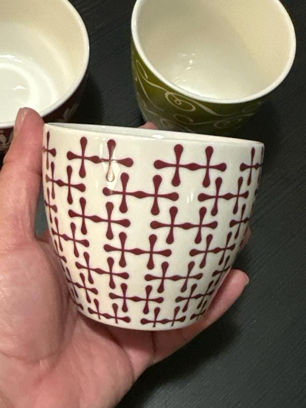 Starbucks Nesting Bone China Cups Coffee Cup Set of 3. New!