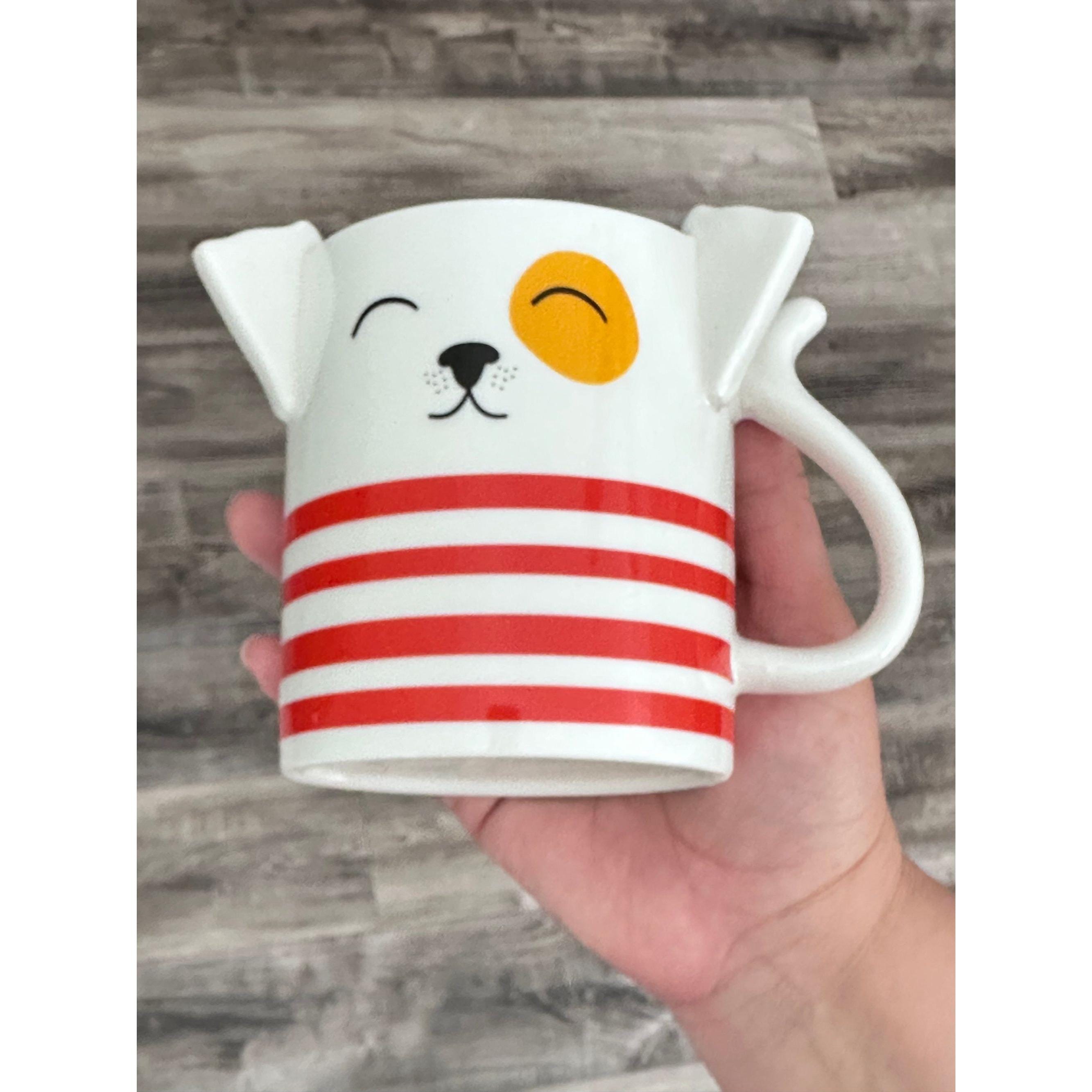 Parker Lane Dog Mom Coffee Mug Set - Sculpted Ears, Striped, 16 Oz