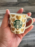 Starbucks 2015 Limited Edition Mini Espresso Cup 3oz – Golden Hearts. Ship Fast! | Little Joy Market